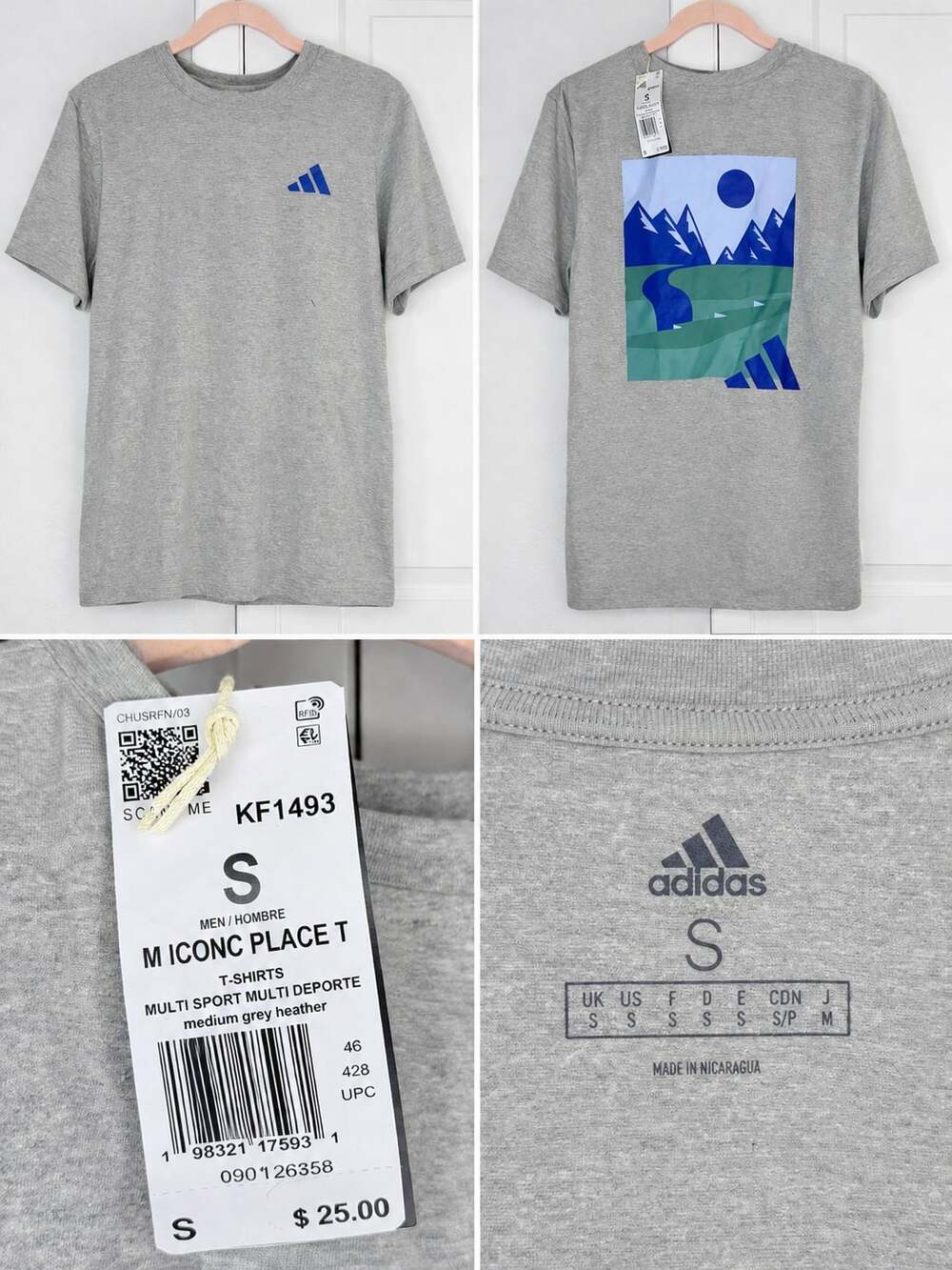 Adidas Men's Iconic Place Graphic T-Shirt Medium Grey Heather